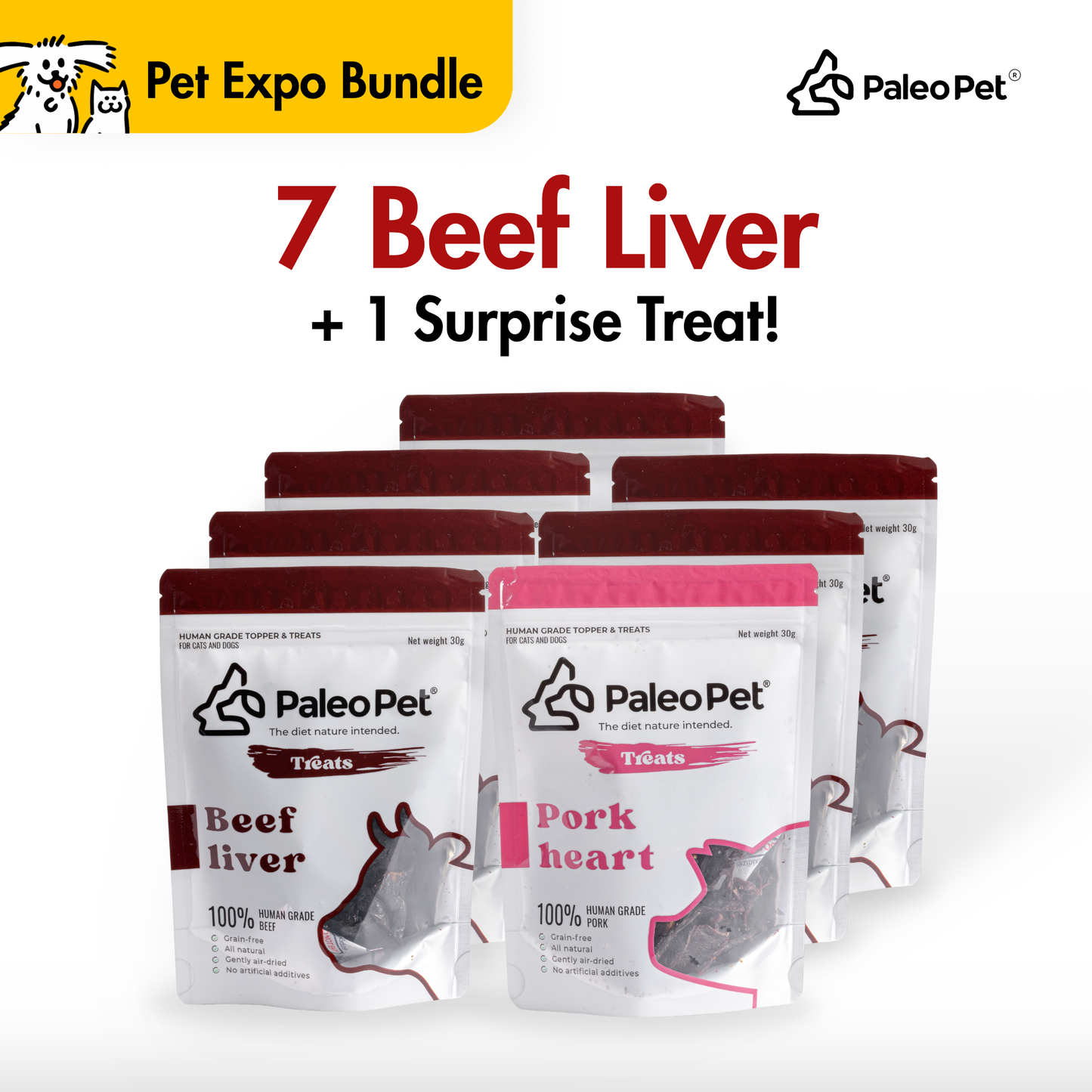 paleo pet expo bundle 7 beef liver plus 1