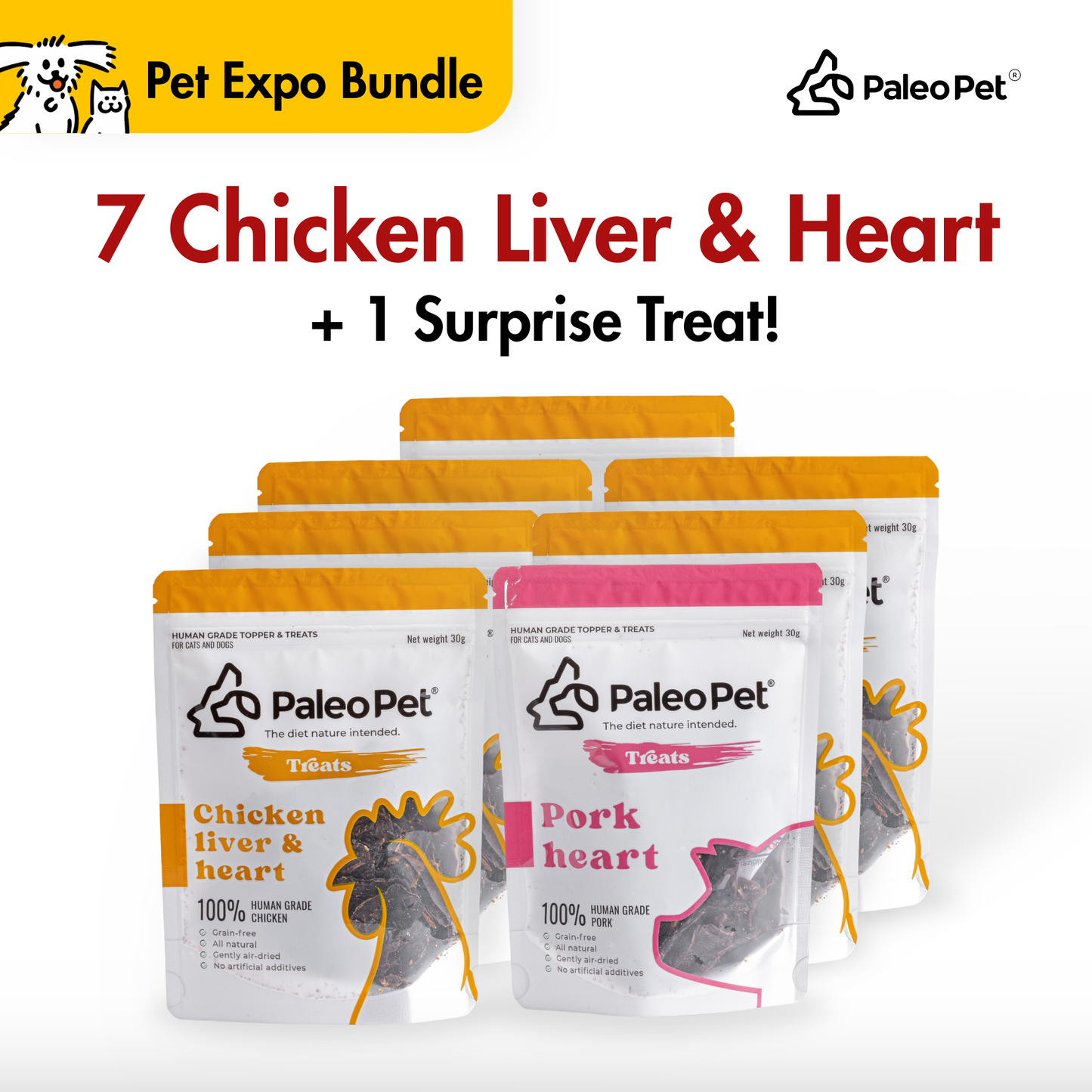 paleo pet expo bundle 7 chicken liver plus 1