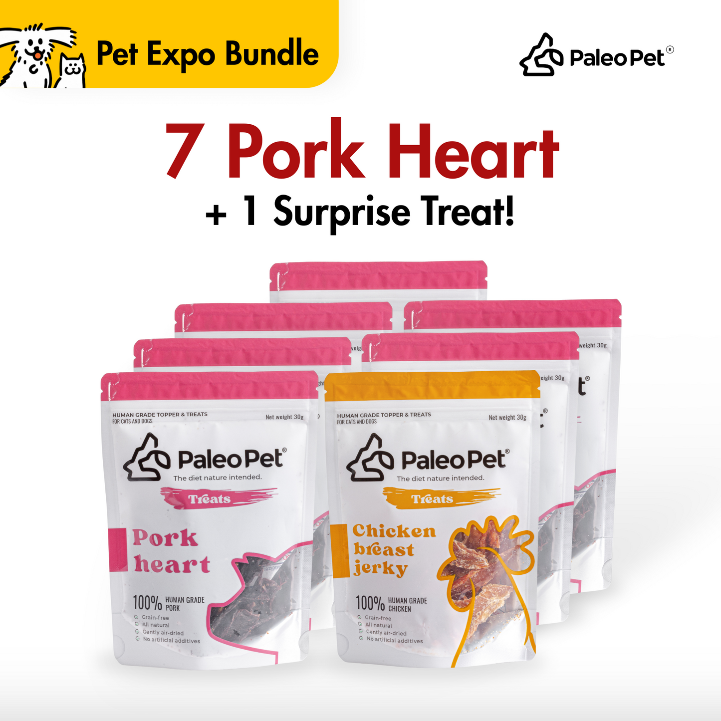 paleo pet expo bundle 7 pork plus 1