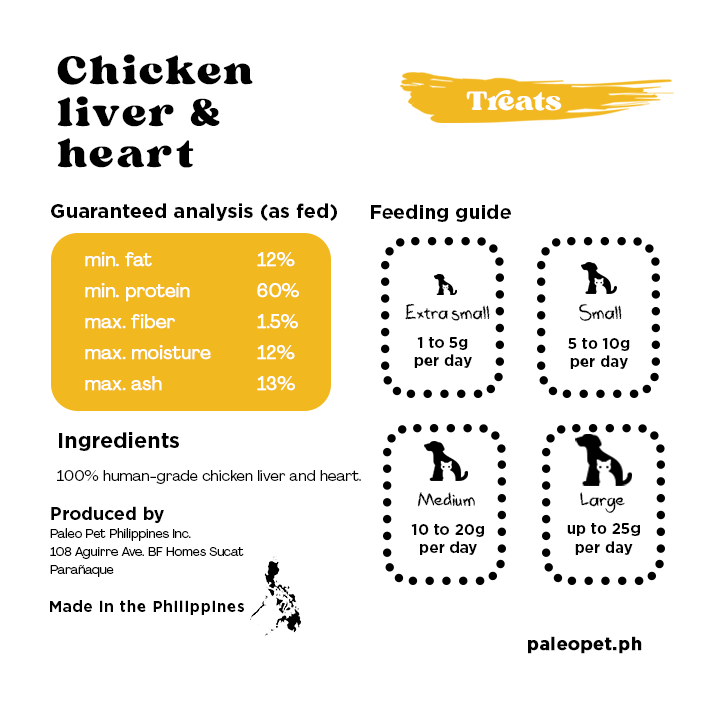 plaeo pet chicken liver & heart treats