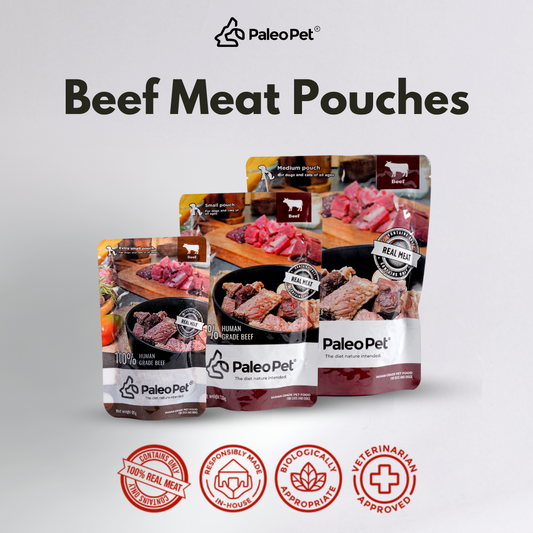 paleo pet beef meat pouches