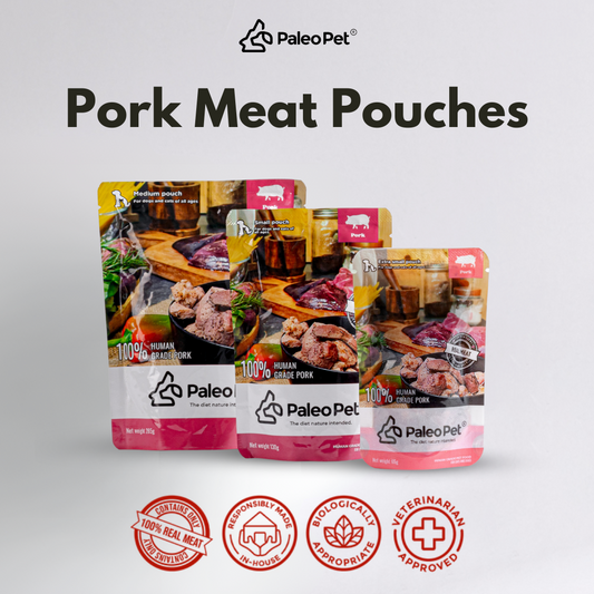 paleo pet pork meat pouches