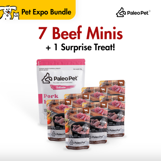 paleo pet expo bundle 7 beef minis
