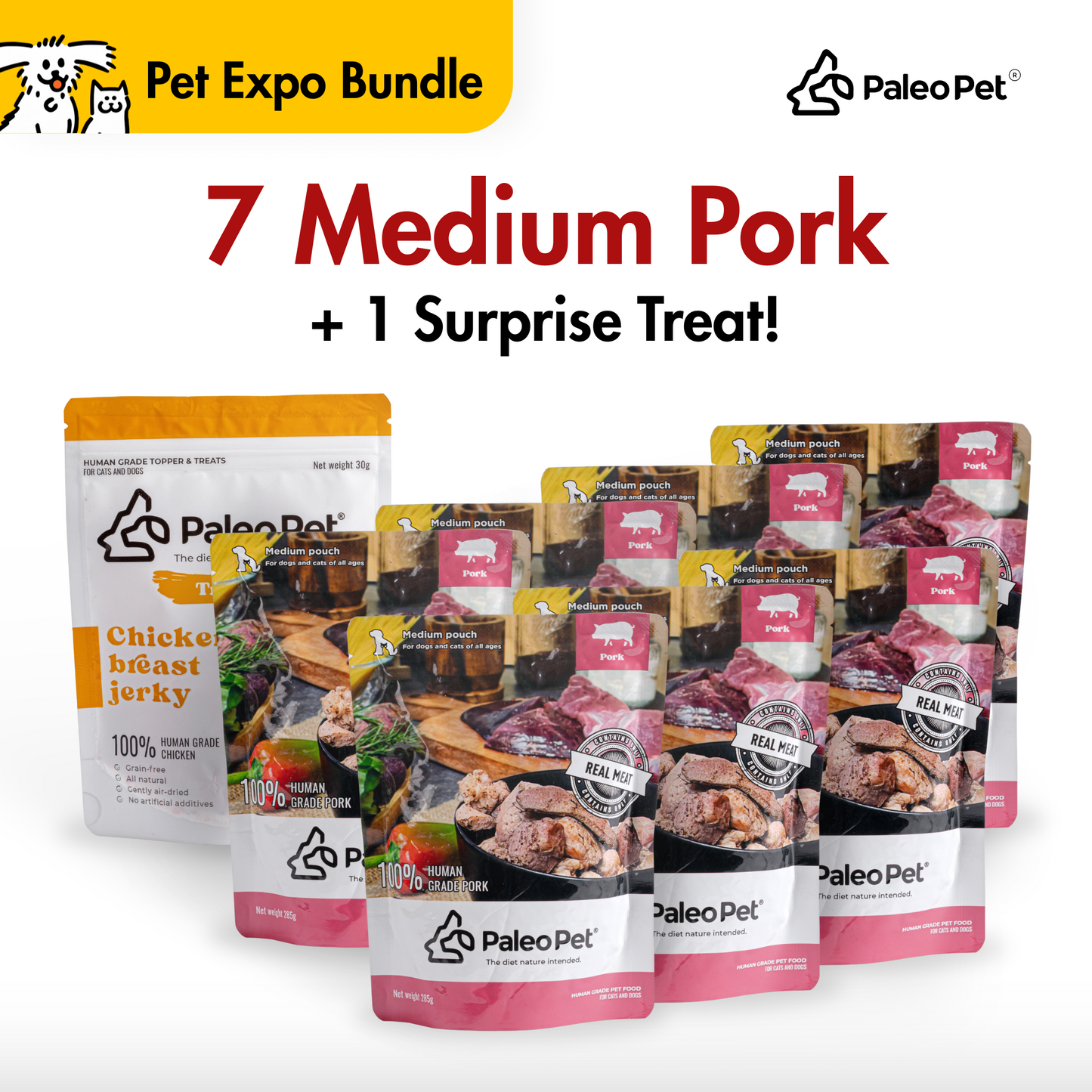 paleo pet expo bundle 7 medium pork plus 1