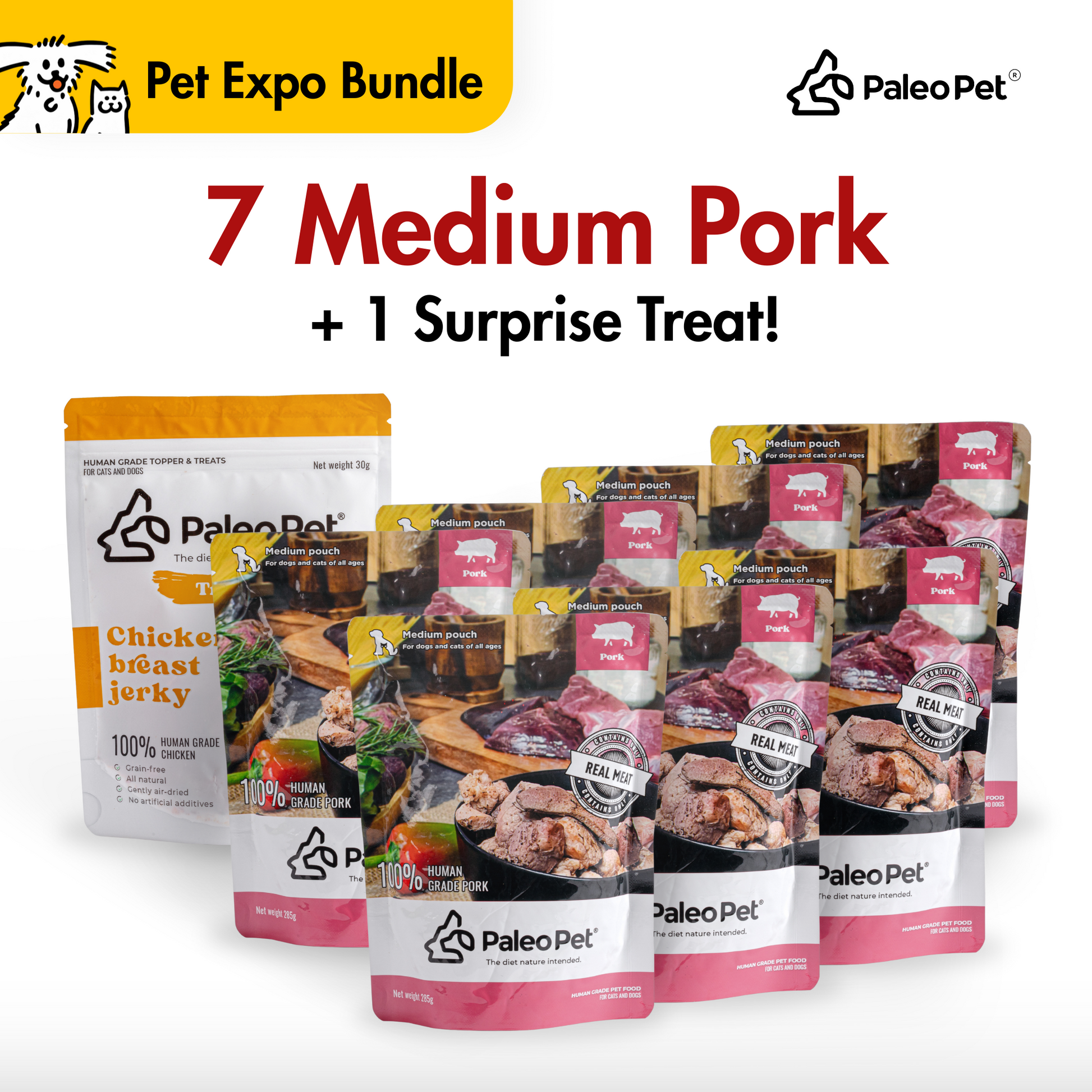 paleo pet expo bundle 7 medium pork plus 1