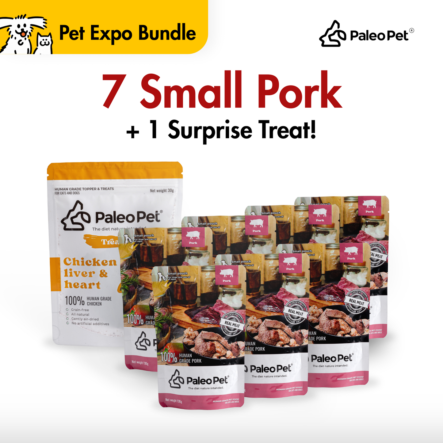paleo pet expo bundle 7 small pork plus 1