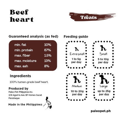 paleo pet beef heart treats